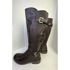 White Mountain Desirable Womens Faux Leather Knee-High Boots Brown Size 7.5 M